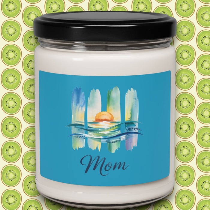 Mom Ocean Sunset Soy Candle – 9oz Reusable Glass Jar | 50–60 Hour Burn | 7 Scents | Meaningful Gift for Mom