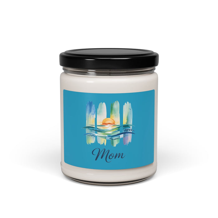 Mom Ocean Sunset Soy Candle – 9oz Reusable Glass Jar | 50–60 Hour Burn | 7 Scents | Meaningful Gift for Mom