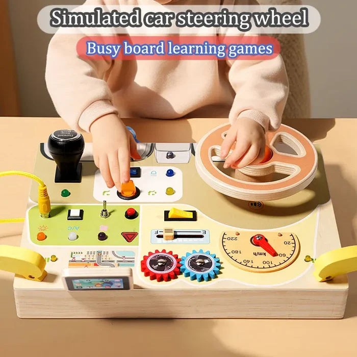 Montessori Busy Board LED Toy – Sensory Learning Fun
