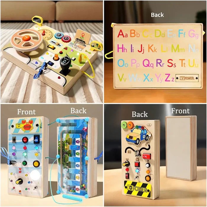 Montessori Busy Board LED Toy – Sensory Learning Fun