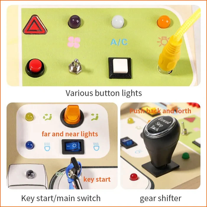 Montessori Busy Board LED Toy – Sensory Learning Fun