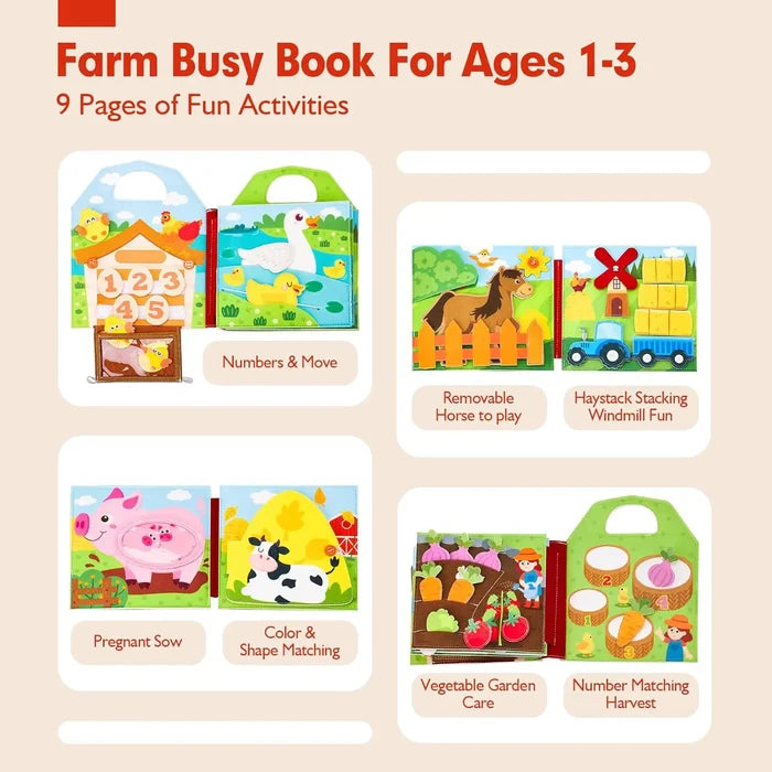 Montessori Busy Board Toys – Farm Animal Learning Fun