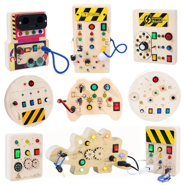 Montessori Busy Board with LED – Fun Learning Toy for Kids