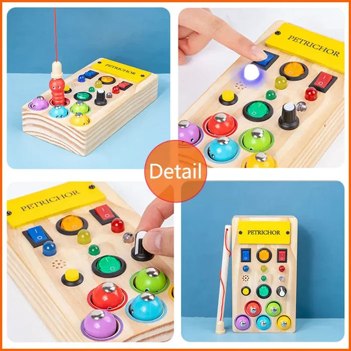 Montessori Busy Board with LED – Fun Learning Toy for Kids