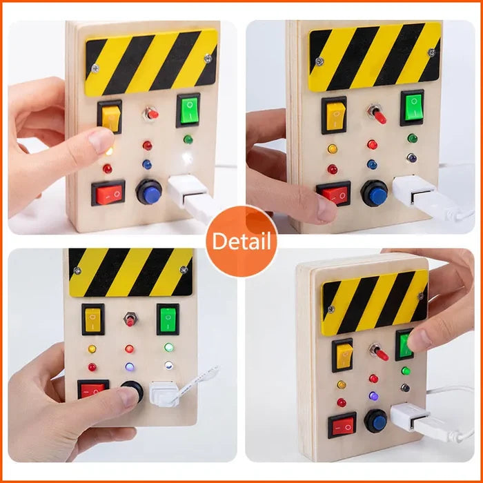 Montessori Busy Board with LED – Fun Learning Toy for Kids