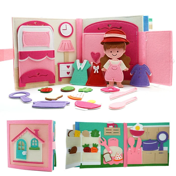 Montessori Quiet Book for Daily Skills & Sensory Learning