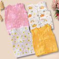 Muslin Cotton Baby Jabla Set | Pack of 4 | Soft Sleeveless Vest for Newborns & Infants