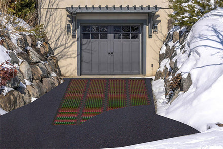 NeverFreeze Snow and Ice Melt Electric Radiant Heating Mats Installed in Driveway