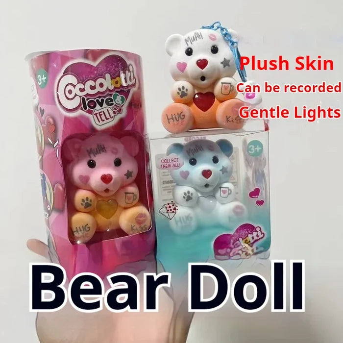 Pacifier Love Teddy Bear Glow Plush Keychain – Cute Gift Set