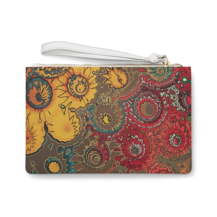 Pensacola Mermaid Clutch Bag - Boho Mandala Mermaid Wristlet Clutch in Saffiano PU Leather, Mermaid Gift and Pensacola Souvenir for Her