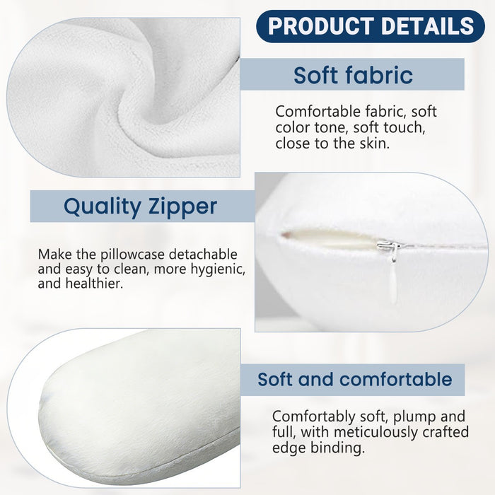U-shaped travel neck pillow close-up with soft fabric and visible zipper seam