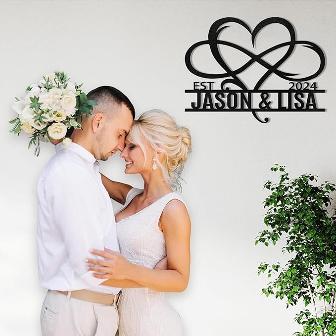 Infinity heart wall sign with EST Jason & Lisa, 2024
