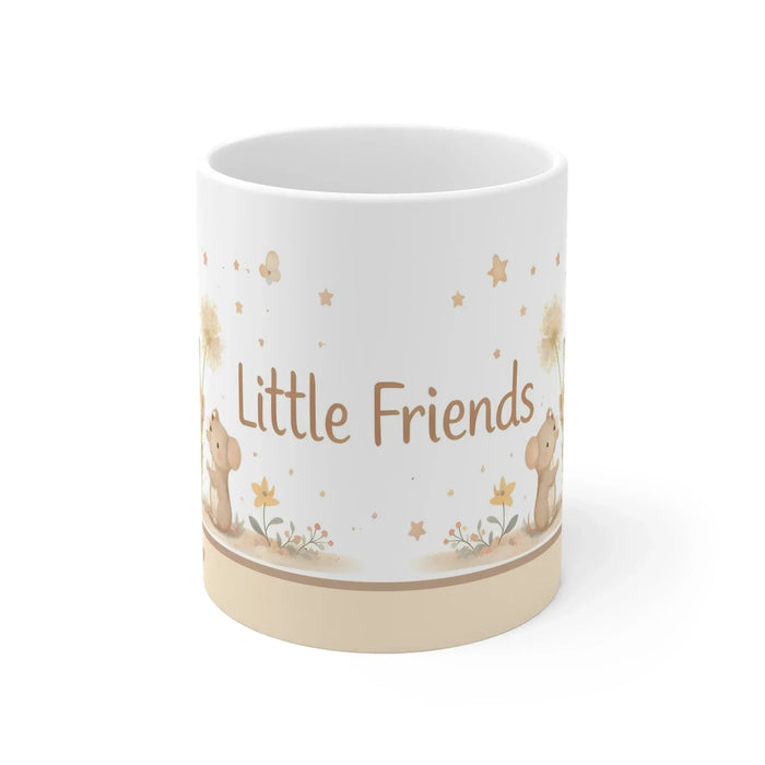 Personalized woodland animal mug with “Little Friends” and name “Willow”