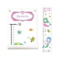 Personalized Mermaid Growth Chart for Kids – Canvas with Name | 55" x 11" | Measures 1ft–5ft | Made in USA | Kids Room Decor & Gift