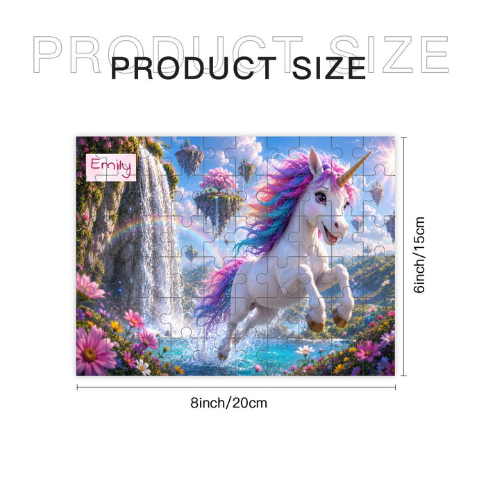 Unicorn jigsaw puzzle size: 8x20 cm (6x15 in) shown in a diagram