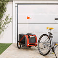 Pet bike trailer in orange and black