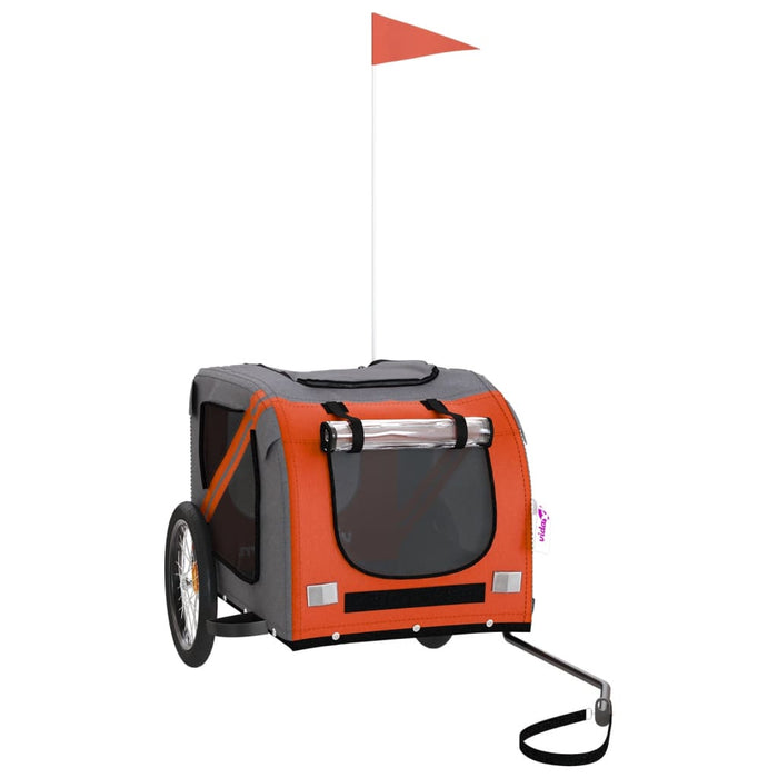 Pet Bike Trailer — Orange & Black