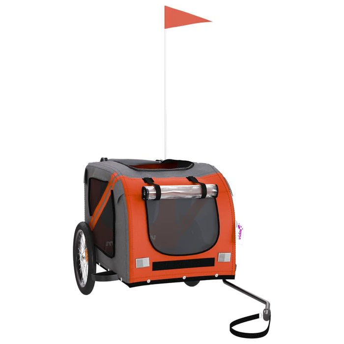 Pet Bike Trailer — Orange & Black
