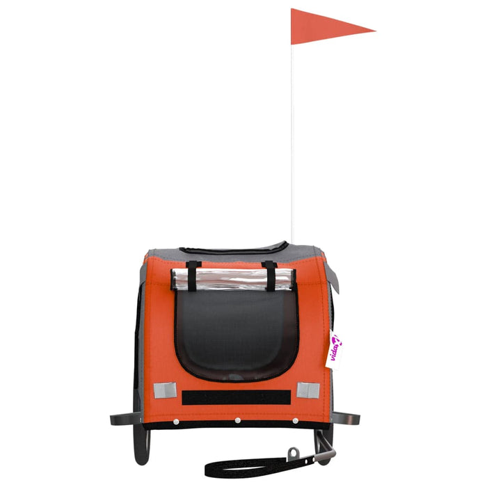 Pet Bike Trailer — Orange & Black