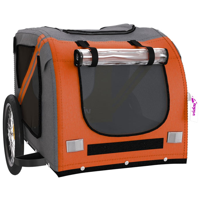 Pet Bike Trailer — Orange & Black