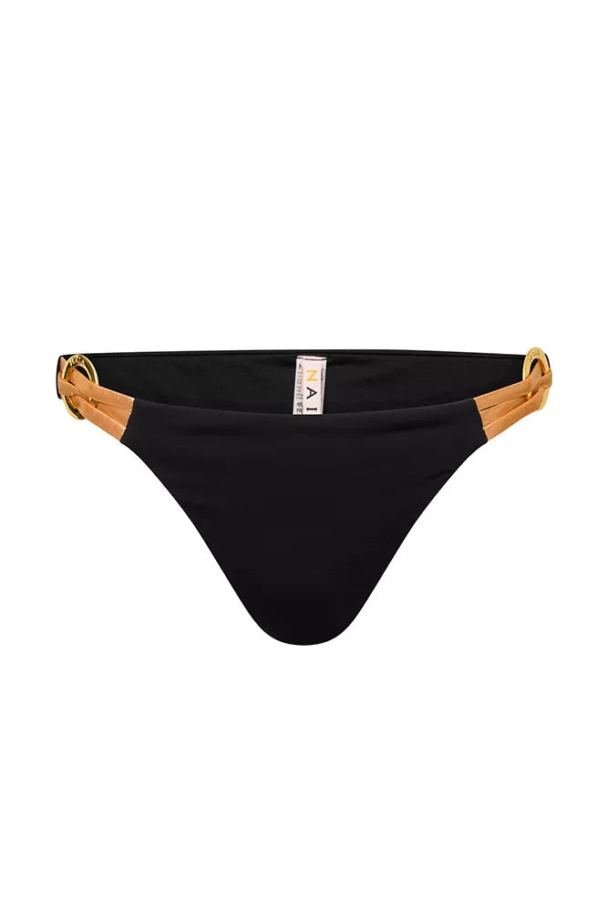 Phoebe Bikini Brief Black And Gold
