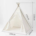 Kids play teepee tent size diagram: 100 cm base and 115 cm height