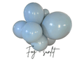 Fog gray latex balloon cluster with glossy balloons in a rounded cluster shape
