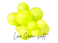 Lime green latex balloon cluster with glossy balloons in a tight rounded arrangement
