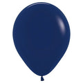 Dark navy latex balloon, round shape with valve