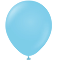 Sky blue latex balloon with small knot and valve, single balloon