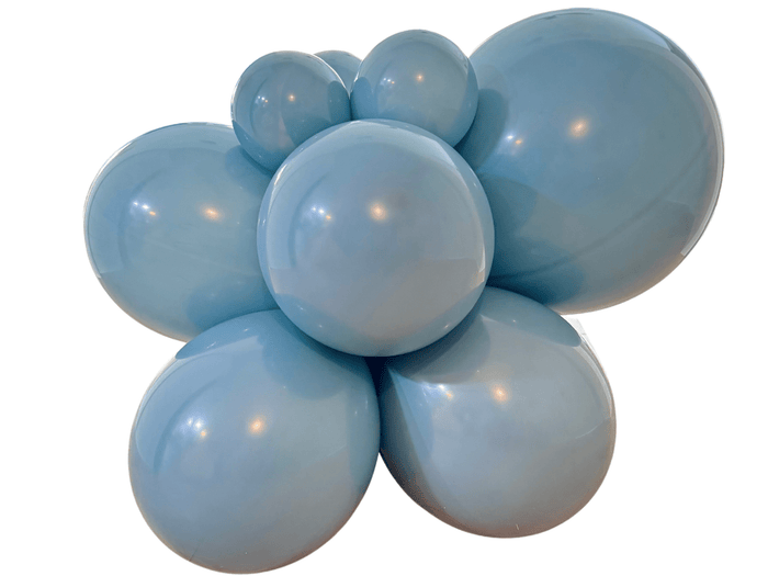 Latex balloon cluster in slate blue with five balloon arrangement, glossy finish