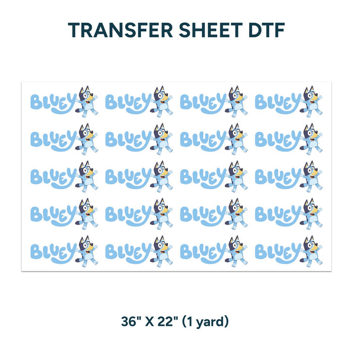 Printed DTF Sheets by Yards - Bluey design 2