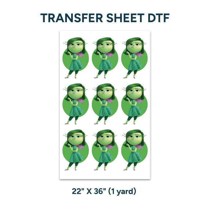 Printed DTF Sheets by Yards - Disgust inside out