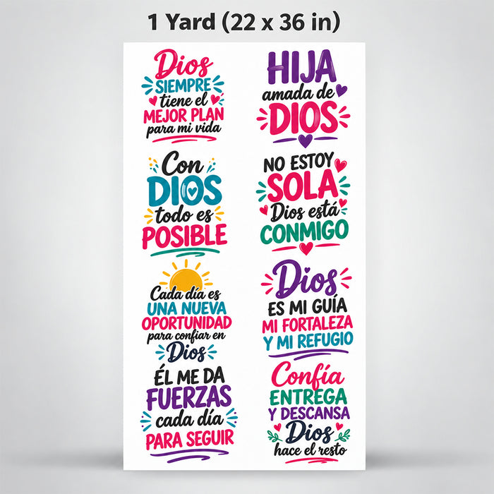 Printed DTF Sheets by Yards - Faith & God Quotes – Inspirational  Designs