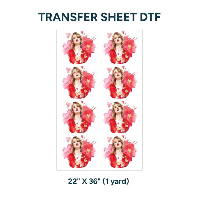 Printed DTF Sheets by Yards - Taylor Swift design 1