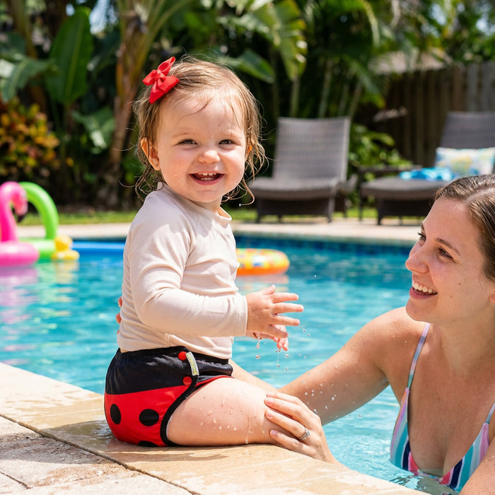Red Ladybug Swimming Diaper