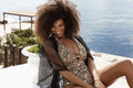 Rosa Mesh Kaftan in Black
