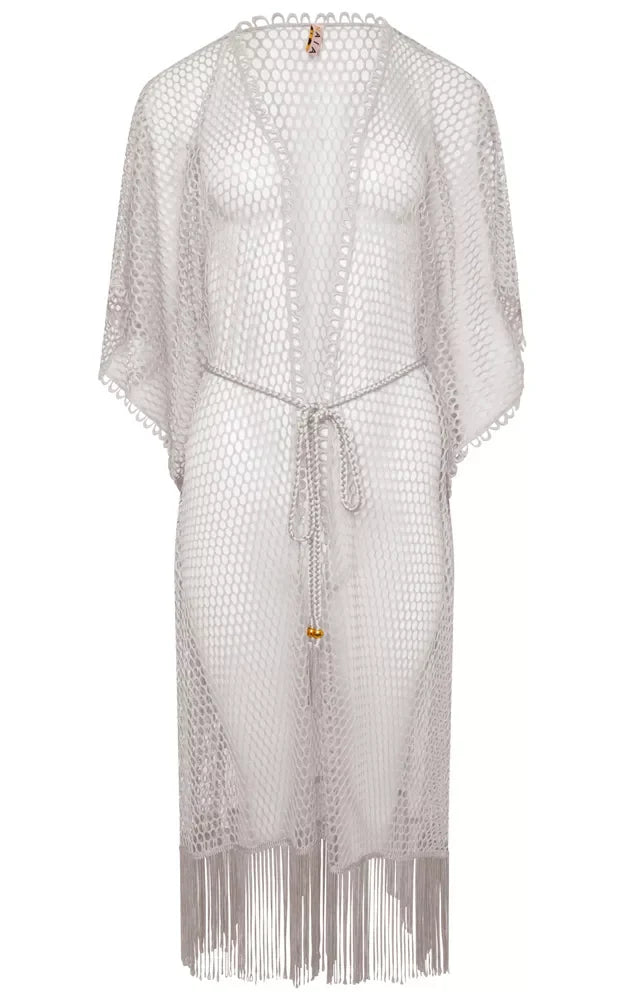 Rosa Mesh Kaftan in White