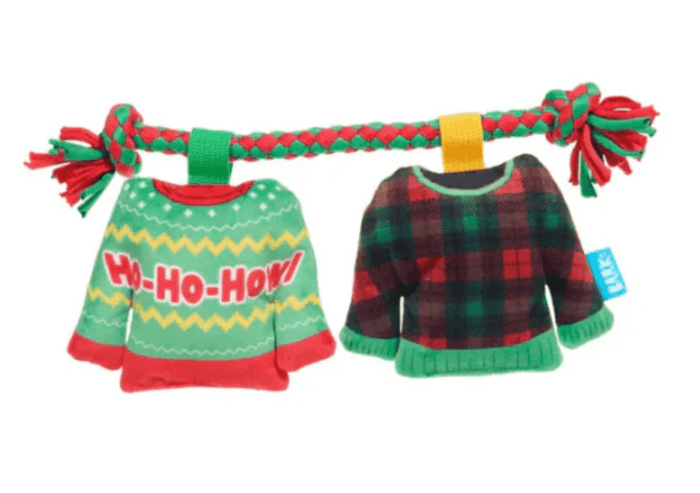 BARK Christmutts Sweaters Rope Dog Toy - Glad Dogs Nation | ALL Profits Donated