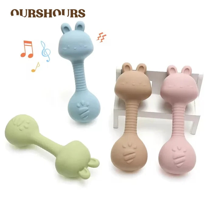 Silicone Baby Rattle – Easy Grip Rabbit Teether Toy