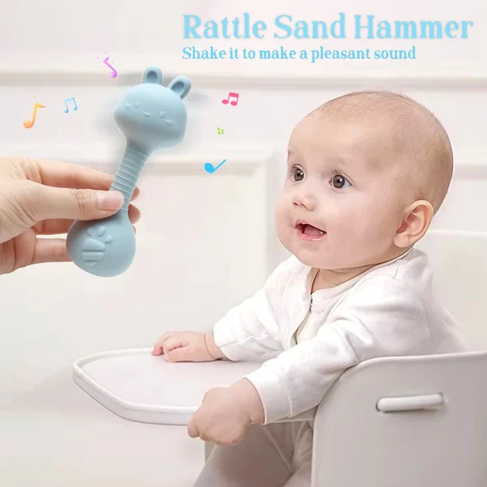 Silicone Baby Rattle – Easy Grip Rabbit Teether Toy