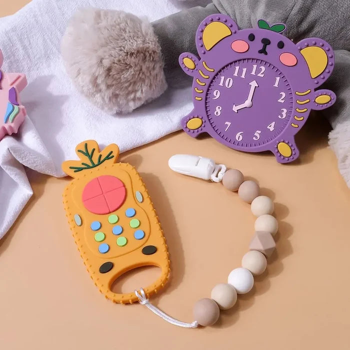 Silicone Baby Teether Toy – Soothes Gums & Stimulates Senses