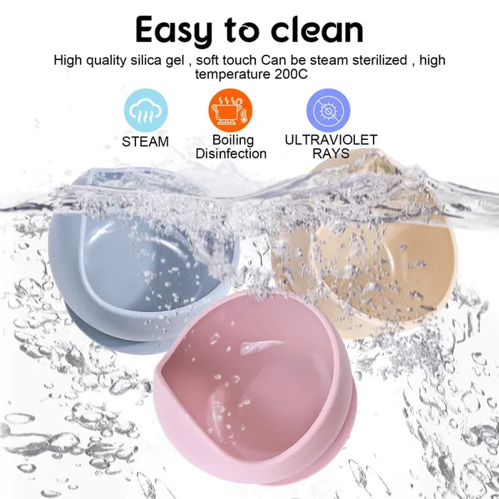 Silicone Sucker Bowl Set – Non-Spill Baby Feeding Bowls