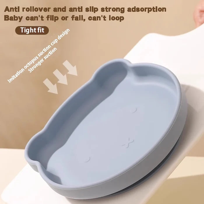 Silicone Tableware Set for Kids – Safe Cartoon Feeding