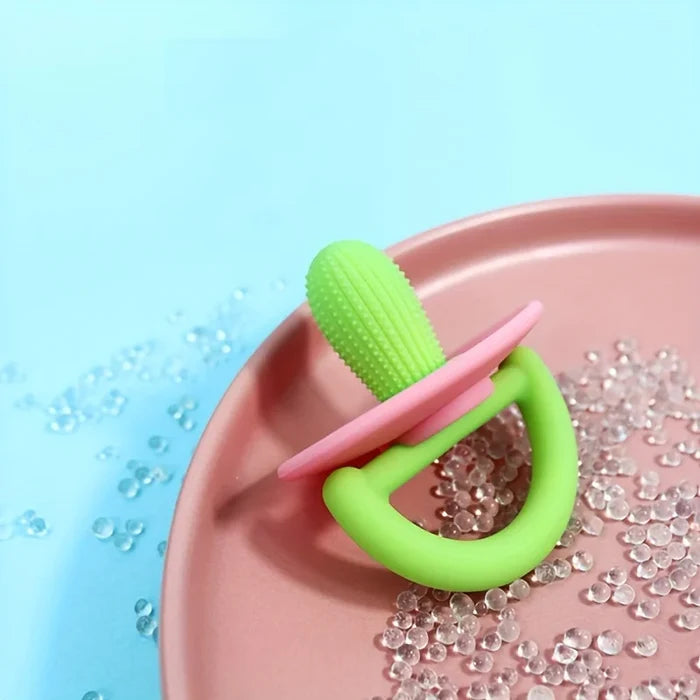 Silicone Teether Ring – Soft Pacifier for Gum Relief