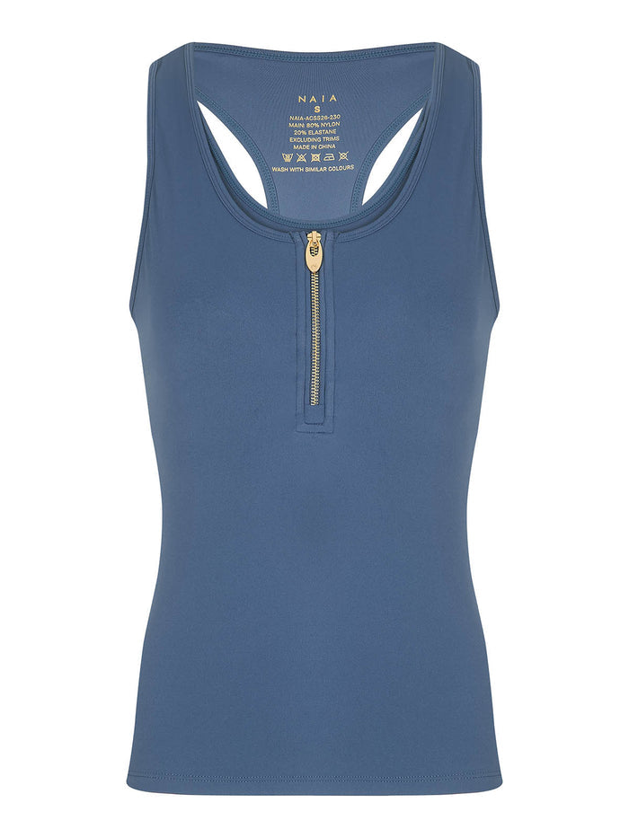 Simone Tipped Vest Blue by NAIA active active wear collection