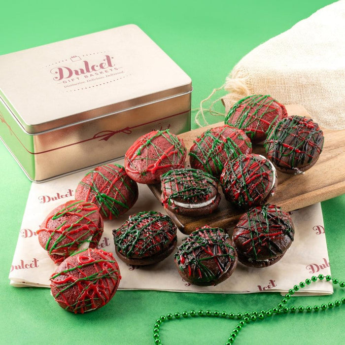St. Patrick whoopie gift box with red and green assorted whoopie pies