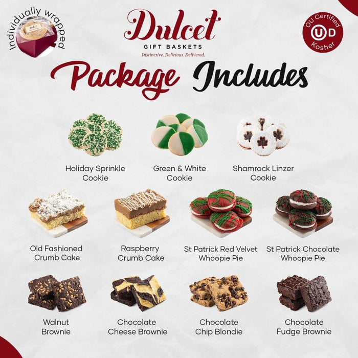 Dulcet gift basket package includes variety of cookies and brownies
