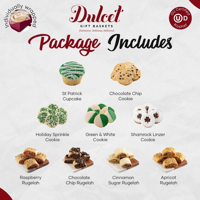 Selection of assorted cookies and cupcakes arranged for a gift basket