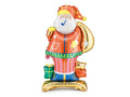 Standing Santa foil balloon with orange coat, white beard, and striped pants